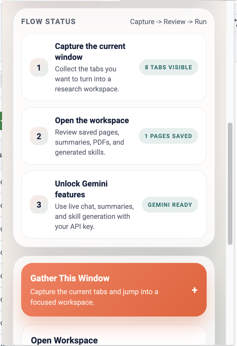 Popup flow and actions